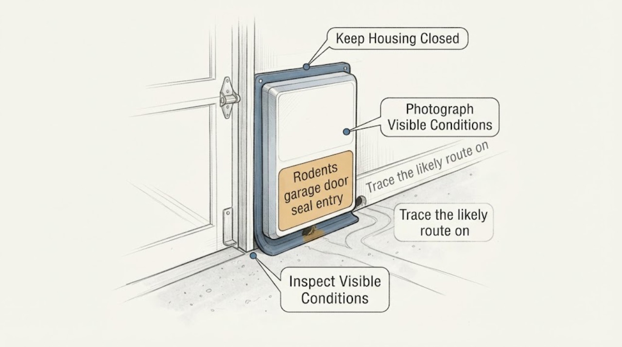 Rodents garage door seal entry