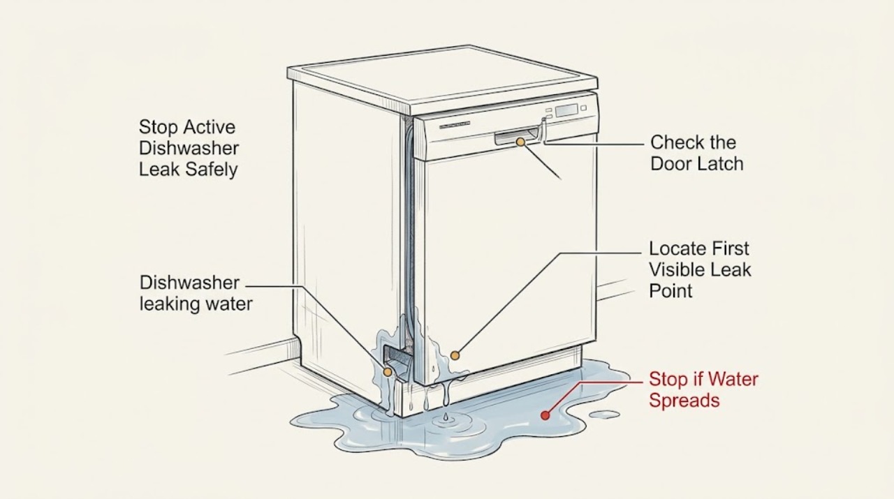 Dishwasher leaking water