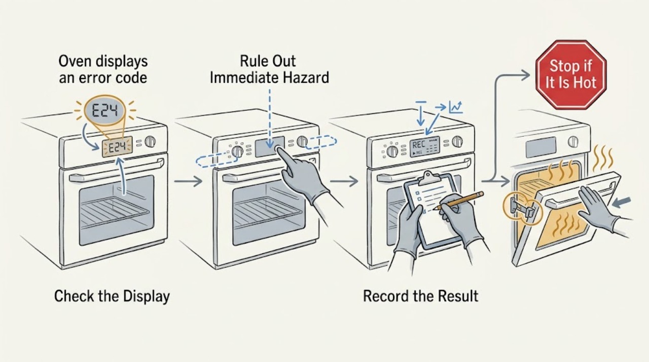 Oven displays an error code