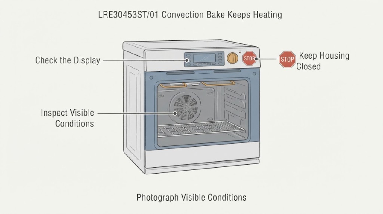 LRE30453ST/01 Convection Bake Keeps Heating