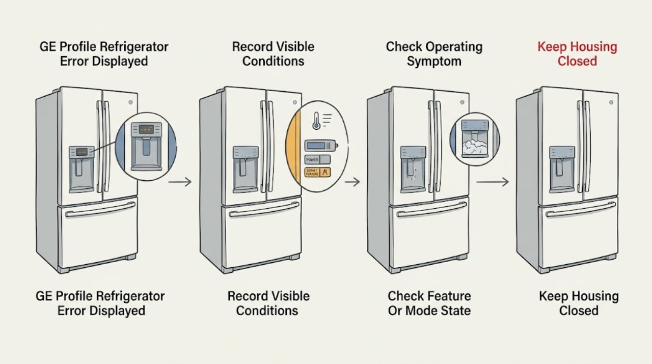 GE Profile Refrigerator Error Displayed