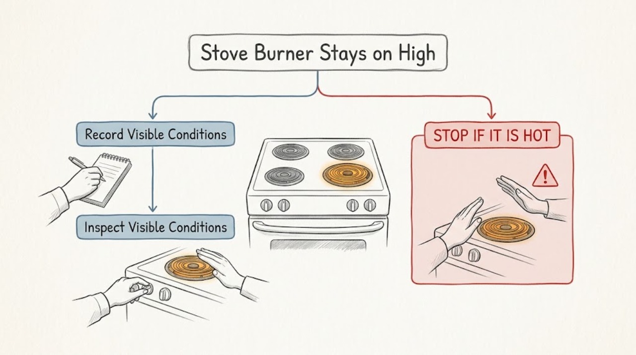 Stove Burner Stays on High