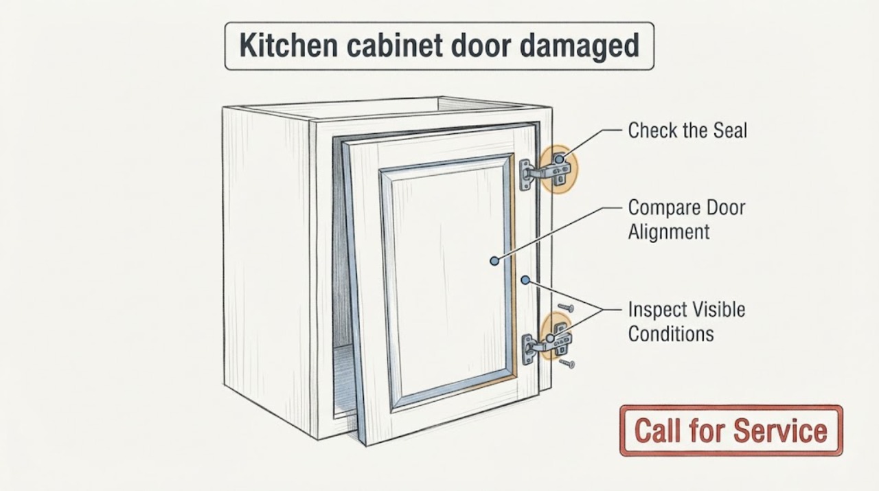 Kitchen cabinet door damaged
