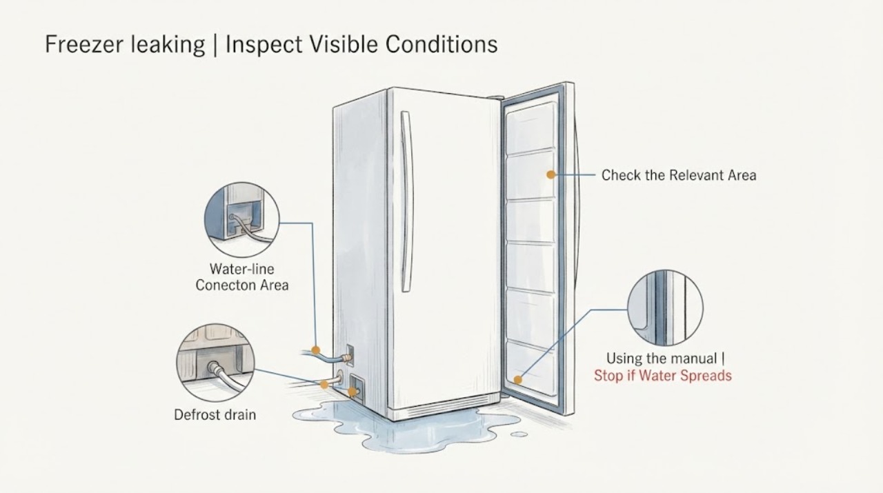 Freezer leaking