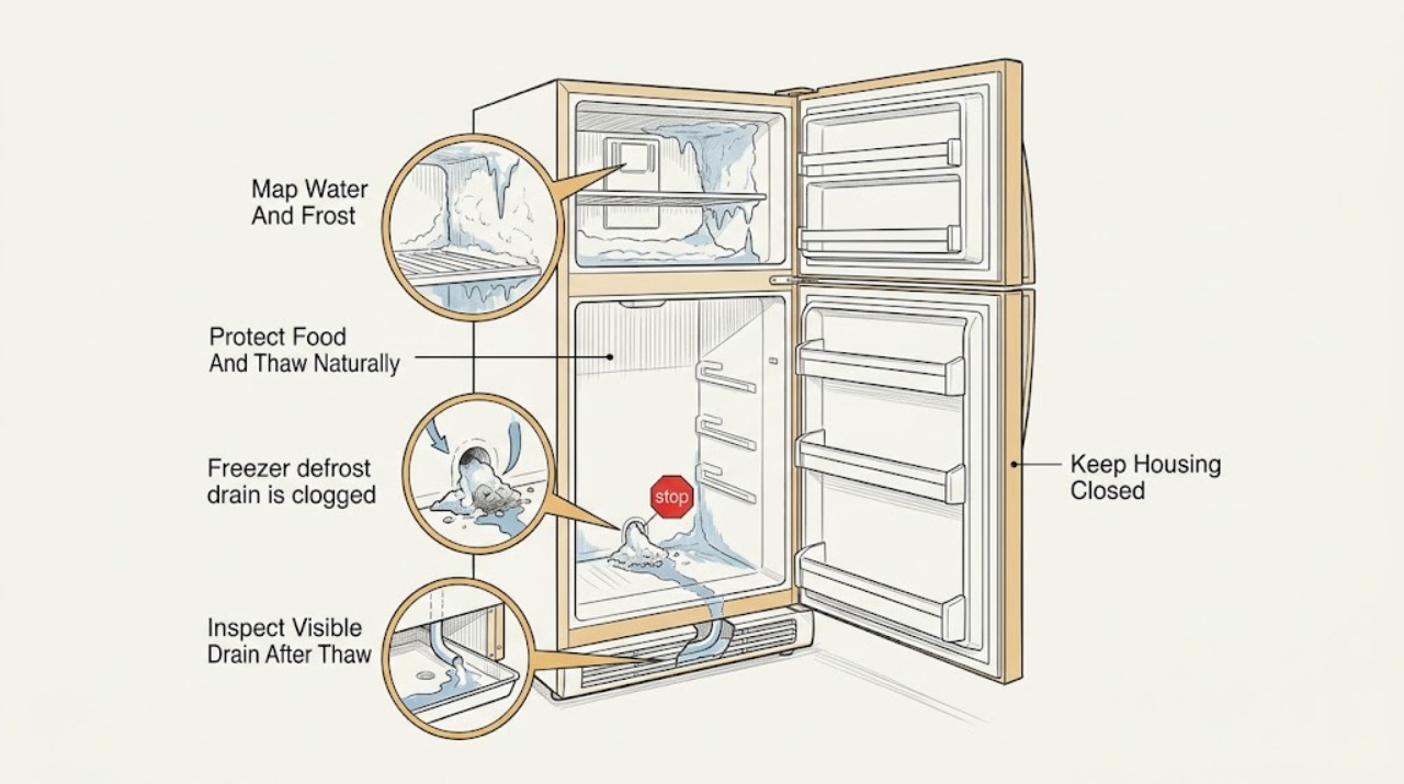 Freezer defrost drain is clogged