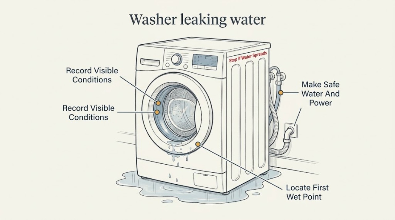 Washer leaking water