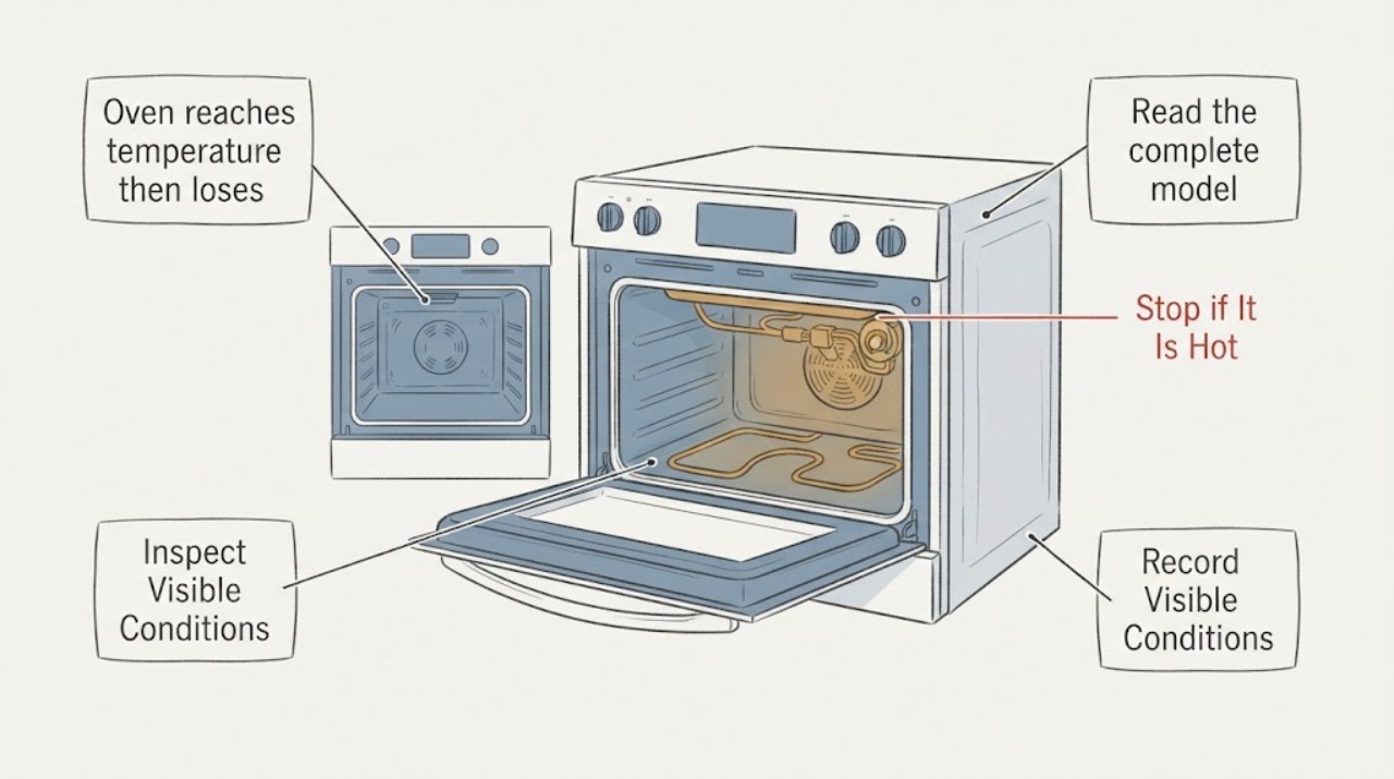 Oven reaches temperature then loses