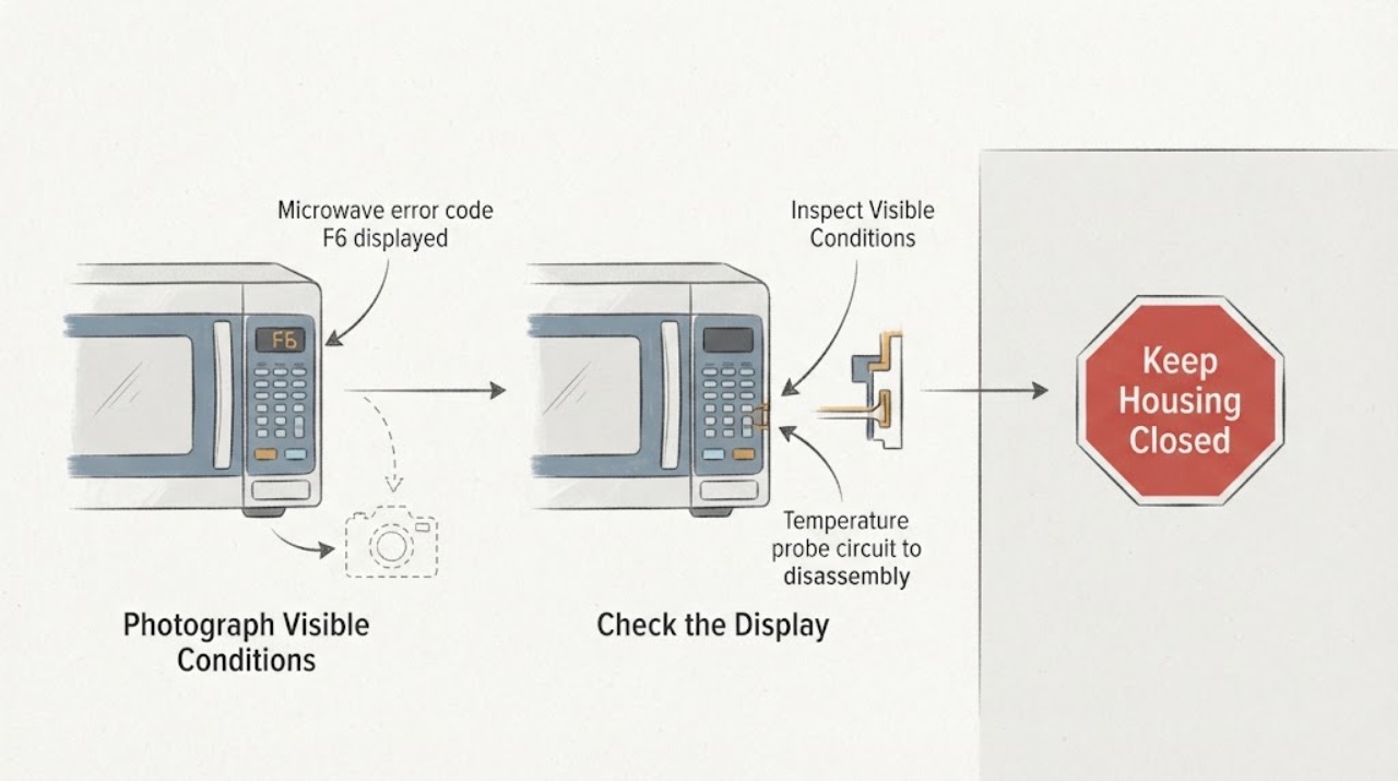 Microwave error code F6 displayed