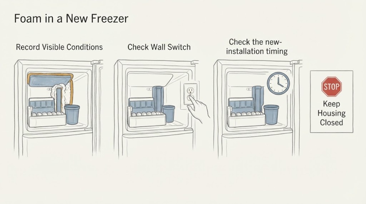 Foam in a New Freezer