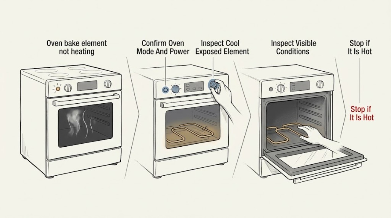 Oven bake element not heating