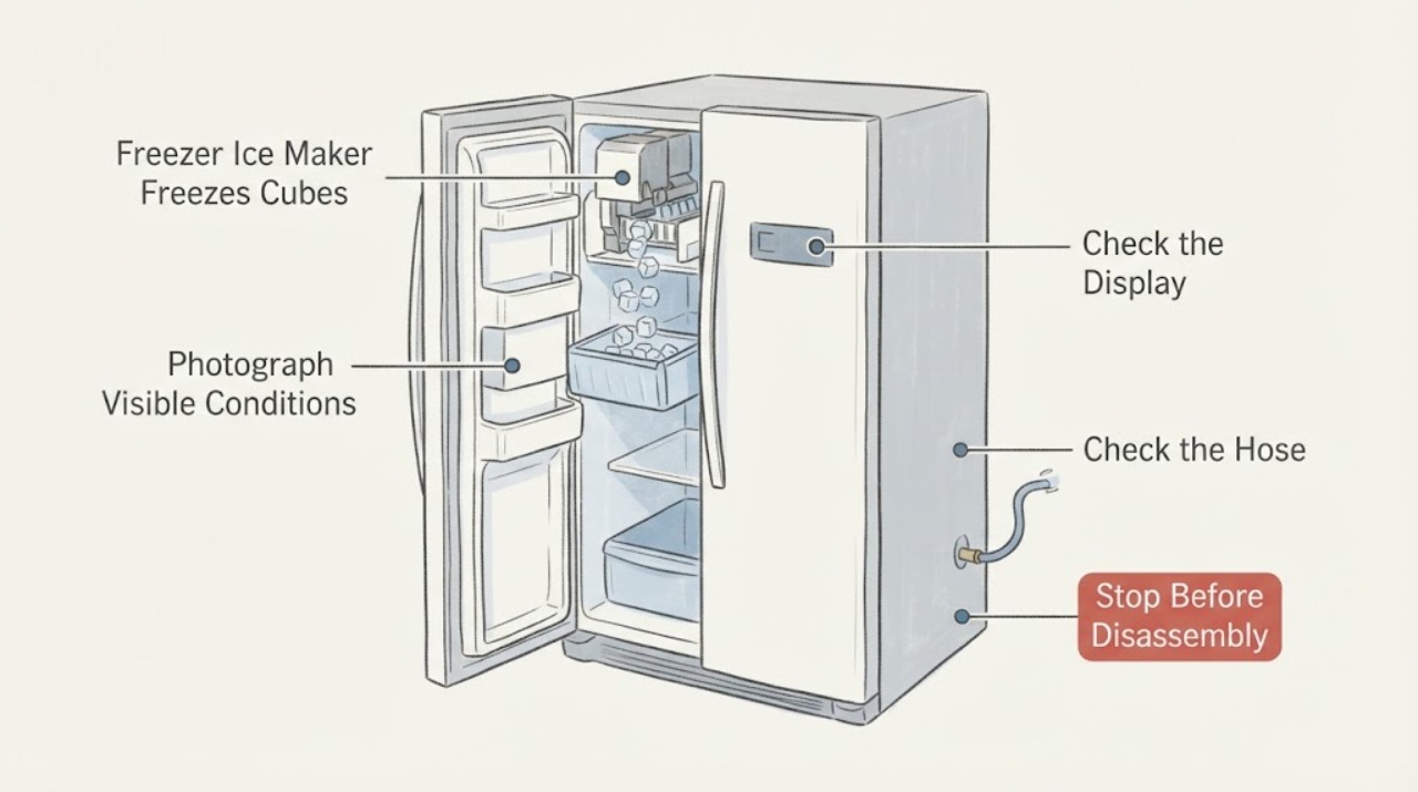 Freezer Ice Maker Freezes Cubes