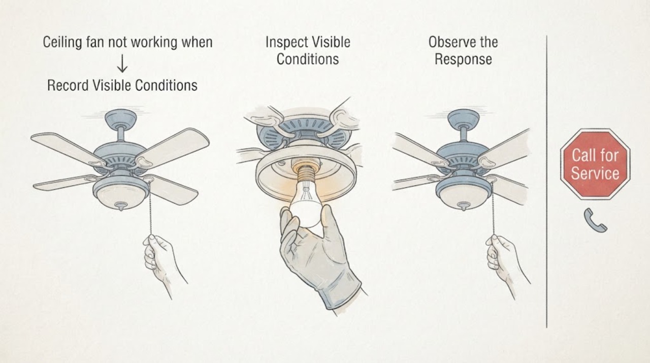 Ceiling fan not working when