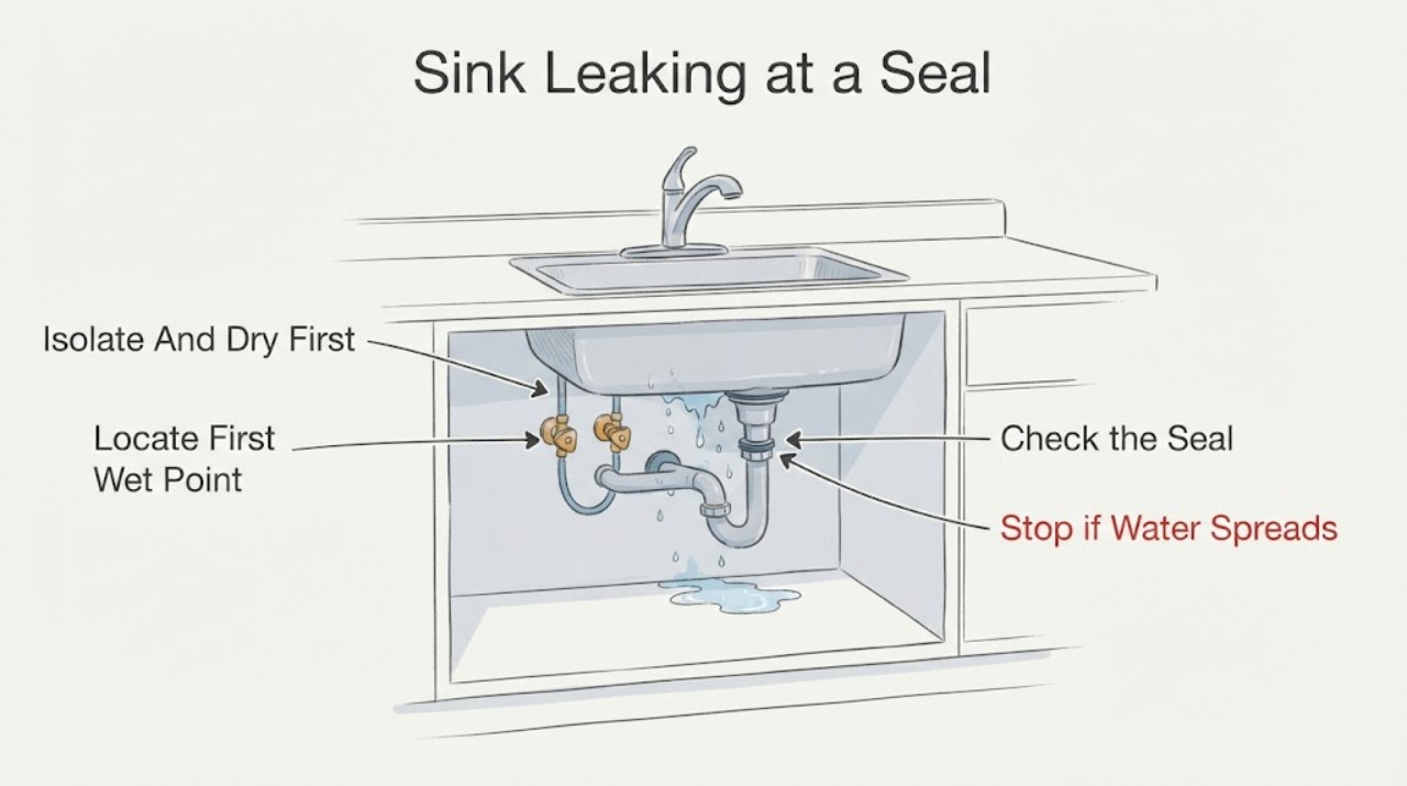 Sink Leaking at a Seal