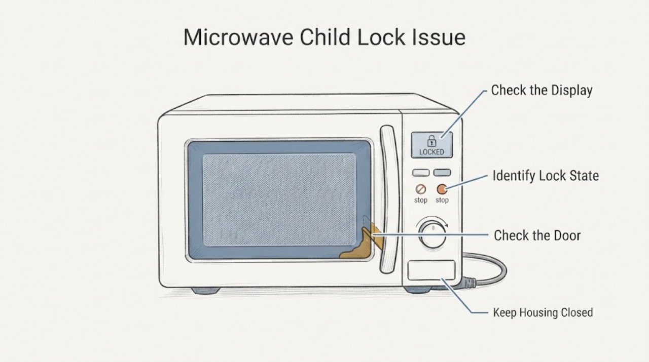Microwave Child Lock Issue, Door