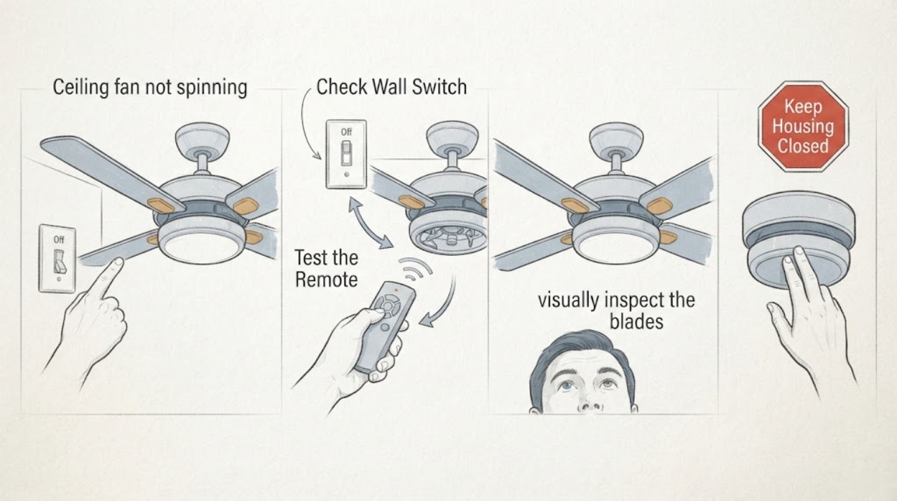 Ceiling fan not spinning
