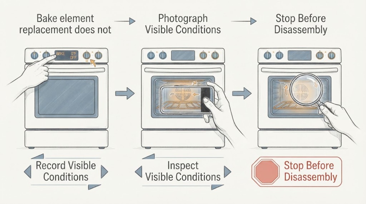 Bake element replacement does not