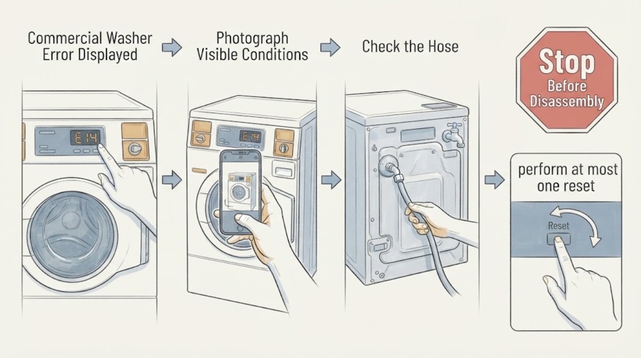 Commercial Washer Error Displayed