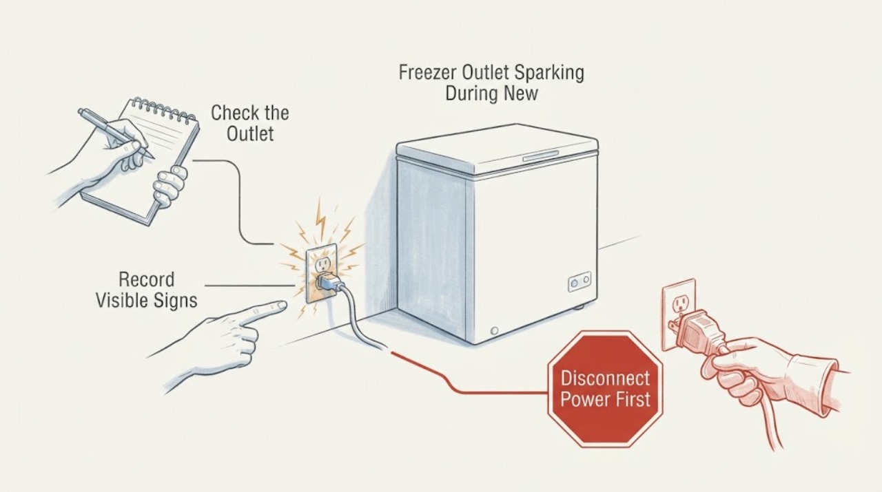Freezer Outlet Sparking During New