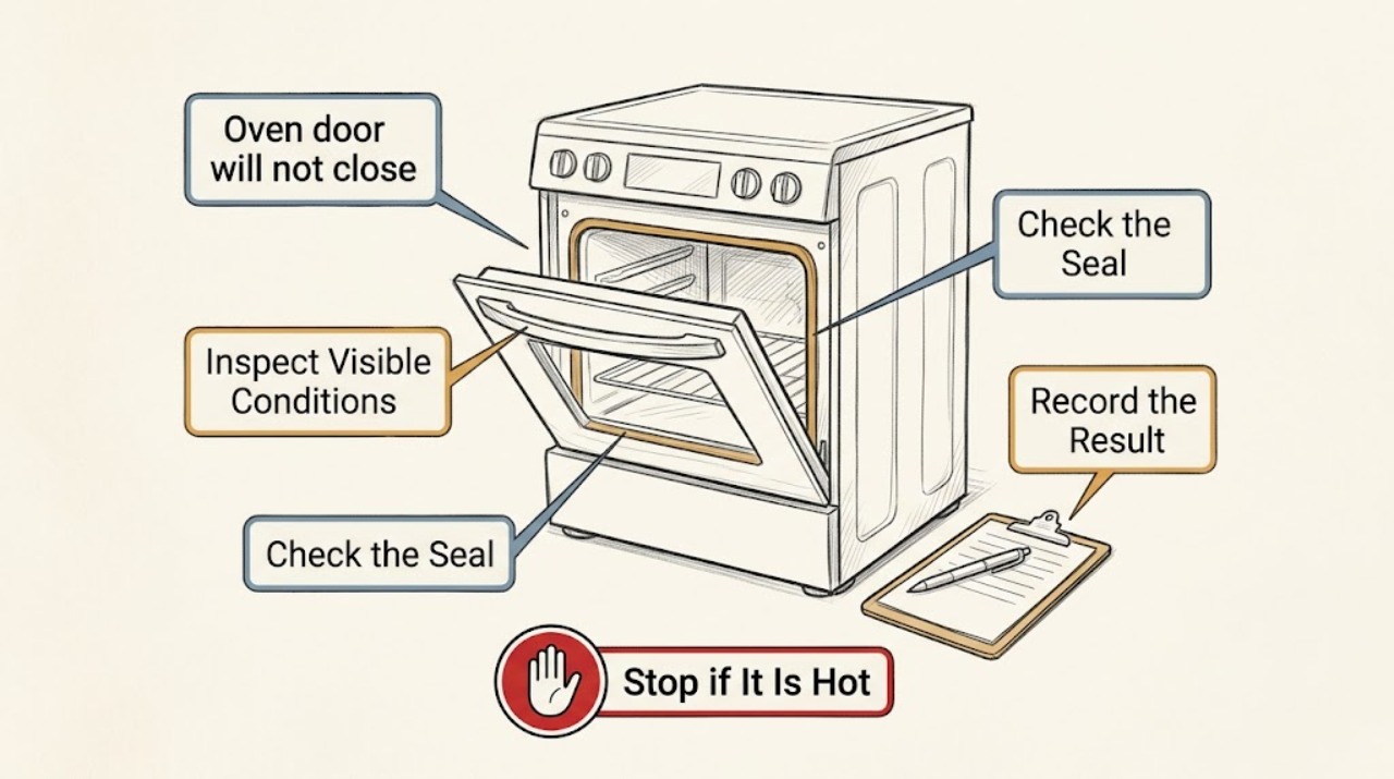 Oven door will not close