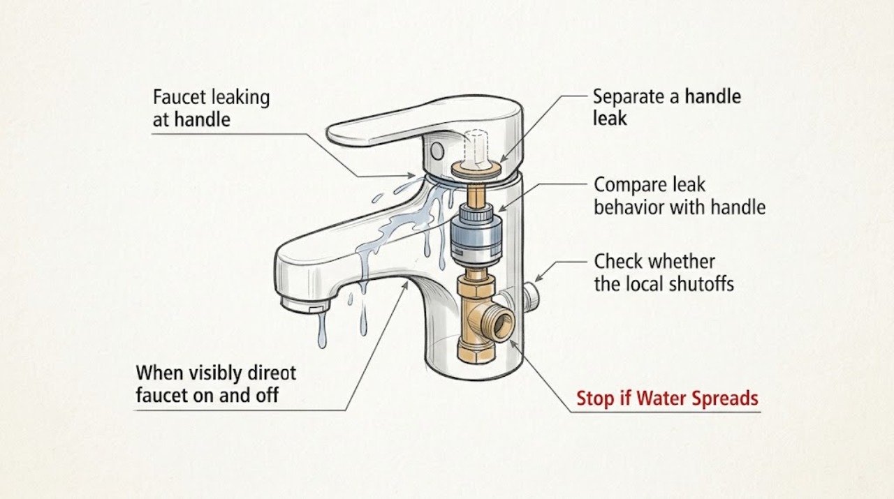 Faucet leaking at handle