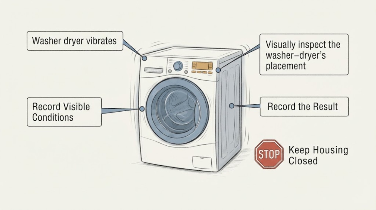Washer dryer vibrates