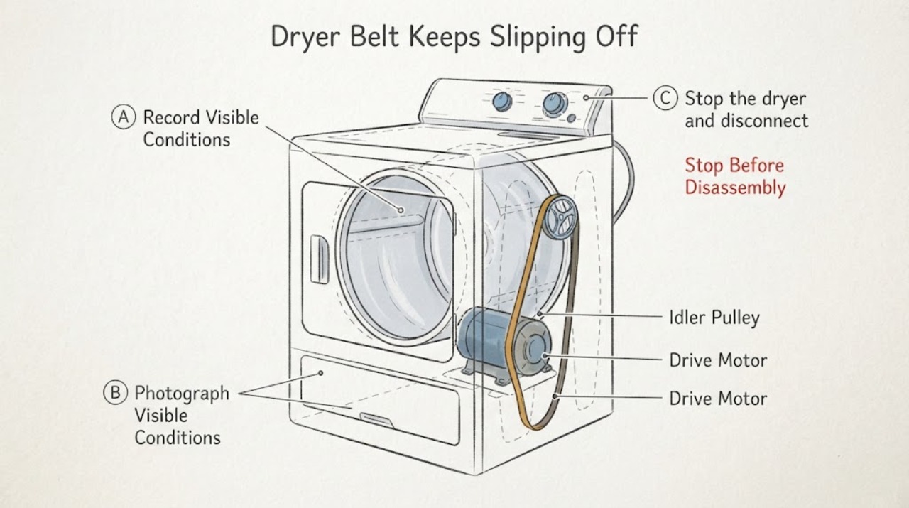 Dryer Belt Keeps Slipping Off