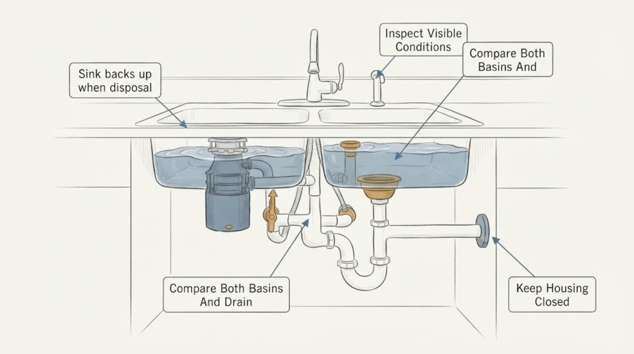Sink backs up when disposal