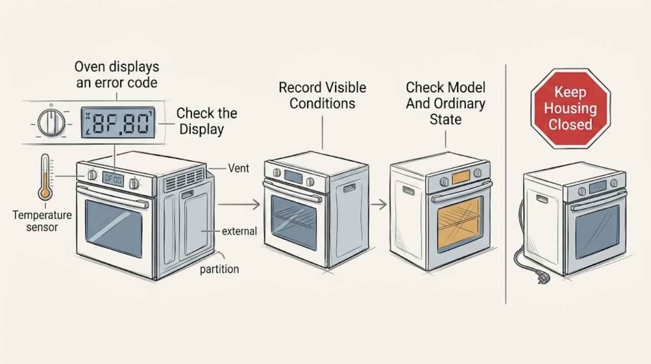 Oven displays an error code