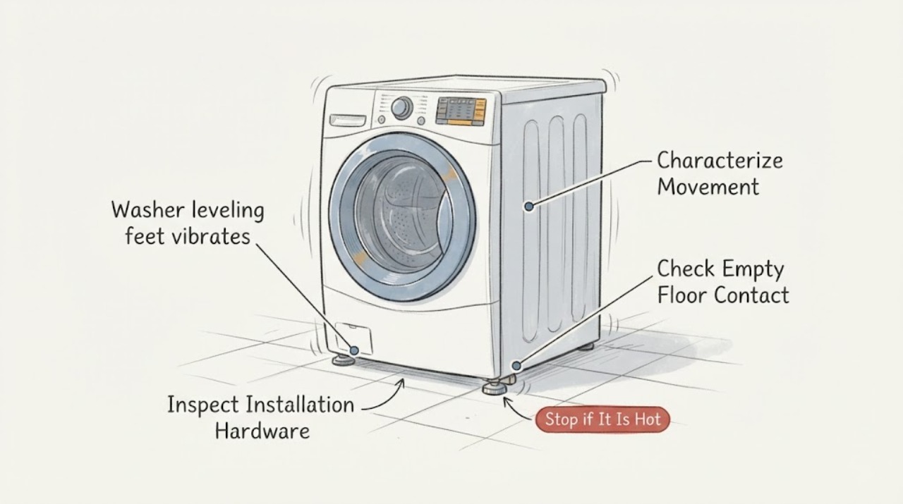 Washer leveling feet vibrates