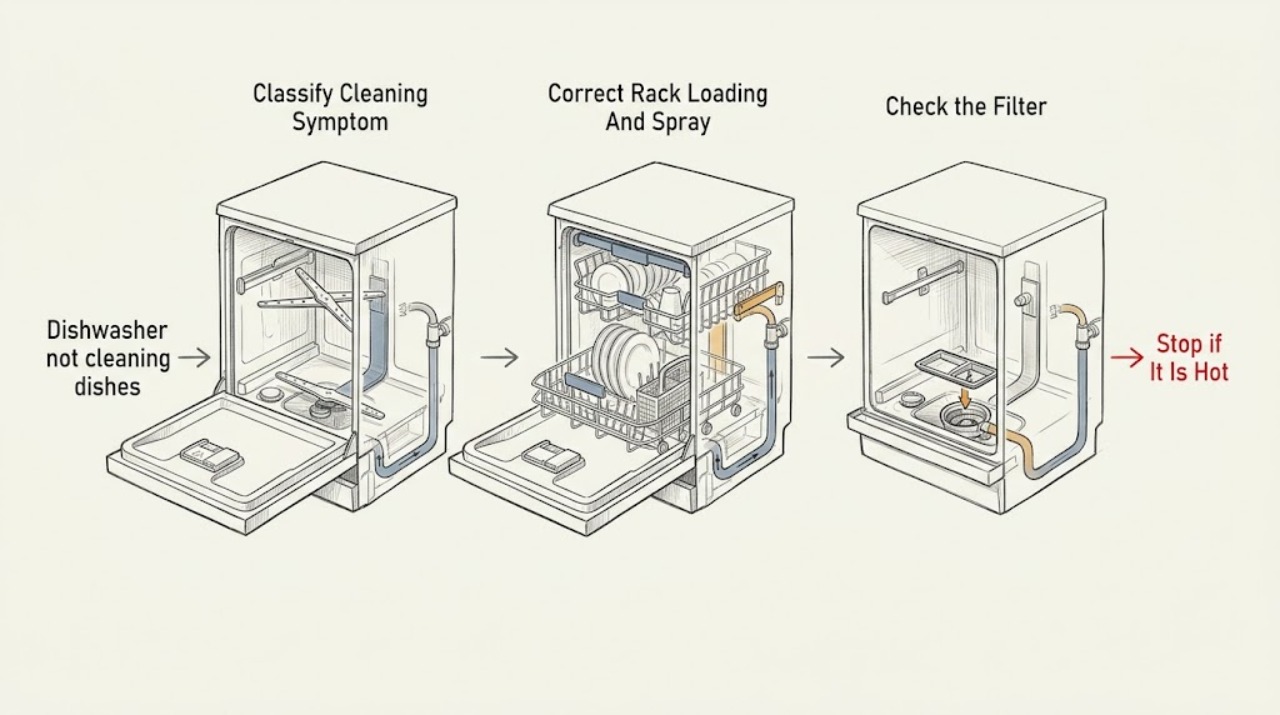Dishwasher not cleaning dishes