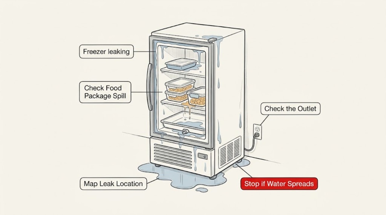 Freezer leaking