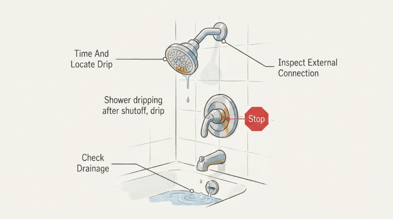 Shower dripping after shutoff, drip