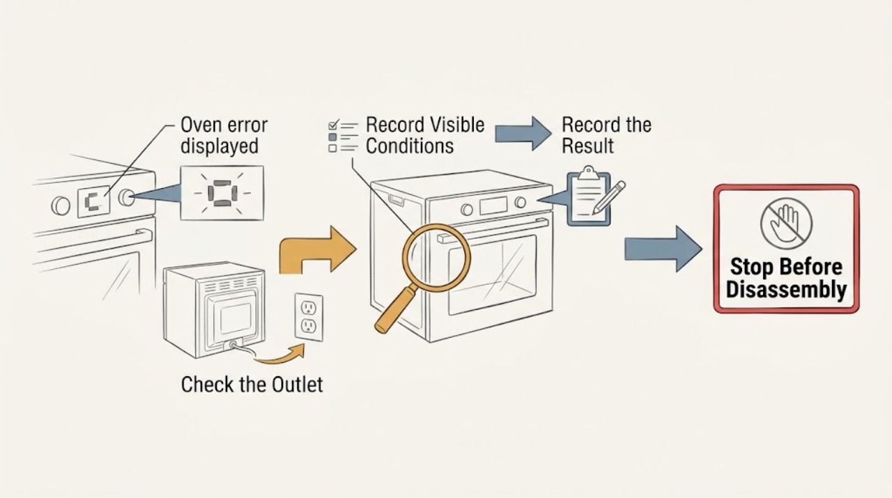 Oven error displayed