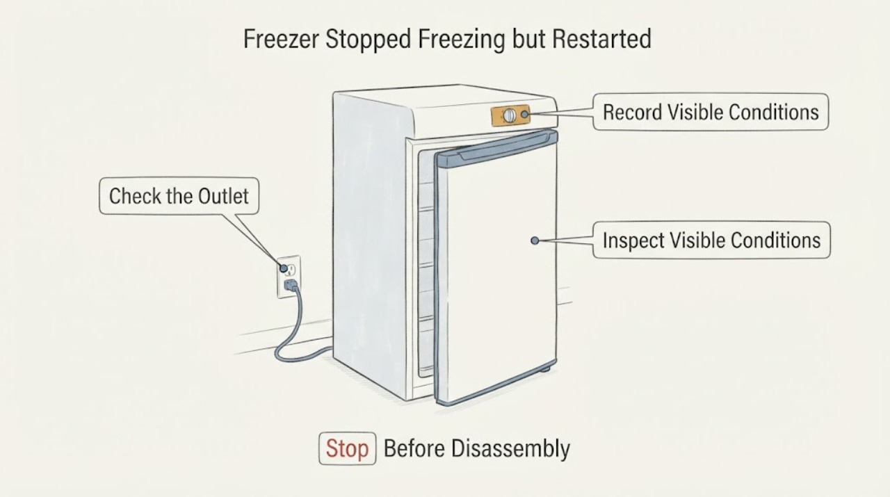 Freezer Stopped Freezing but Restarted