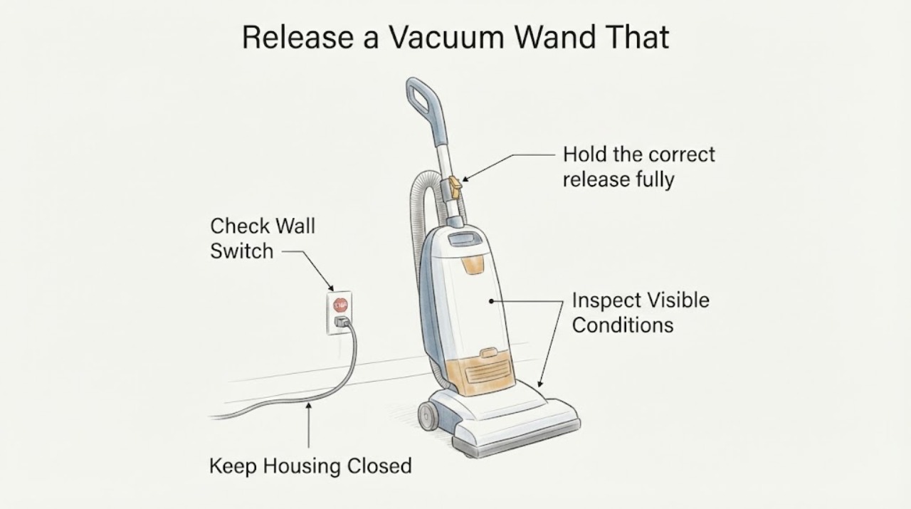 Release a Vacuum Wand That