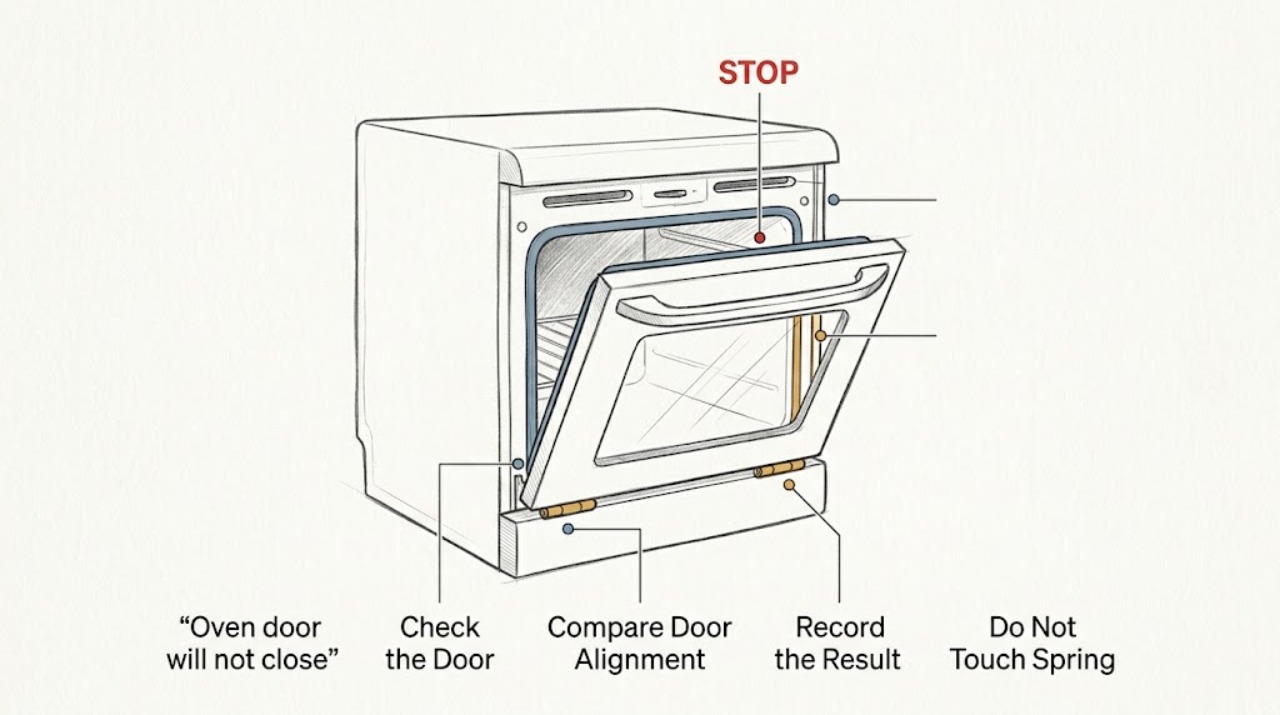 Oven door will not close