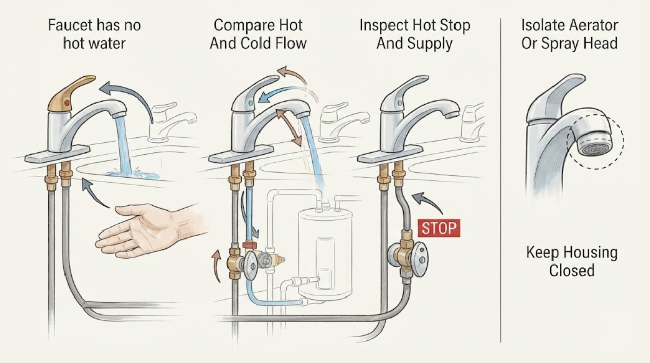 Faucet has no hot water