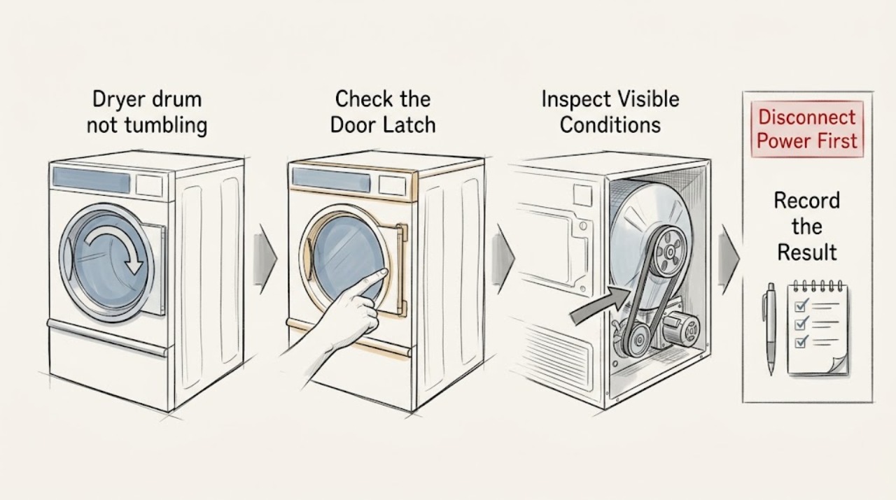 Dryer drum not tumbling