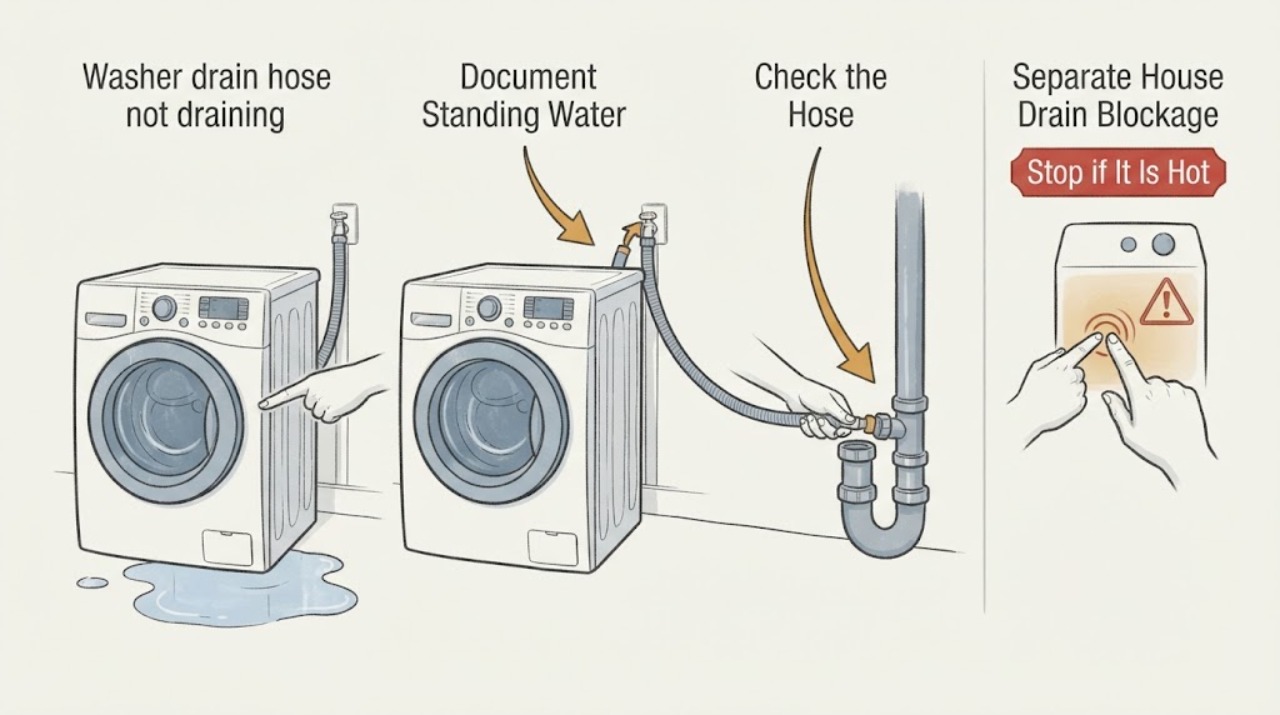 Washer drain hose not draining