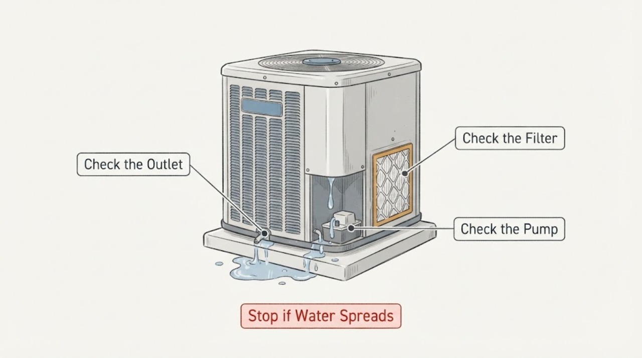 Central air conditioner leaking water