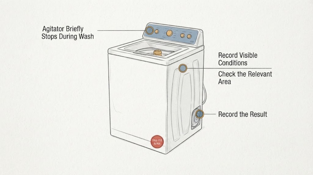 Agitator Briefly Stops During Wash