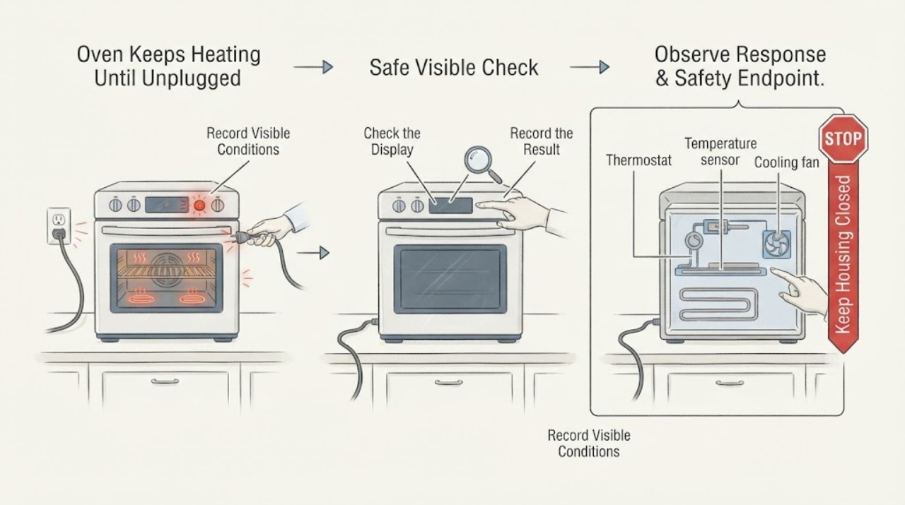 Oven Keeps Heating Until Unplugged