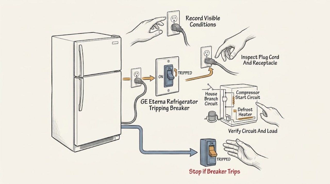 GE Eterna Refrigerator Tripping Breaker
