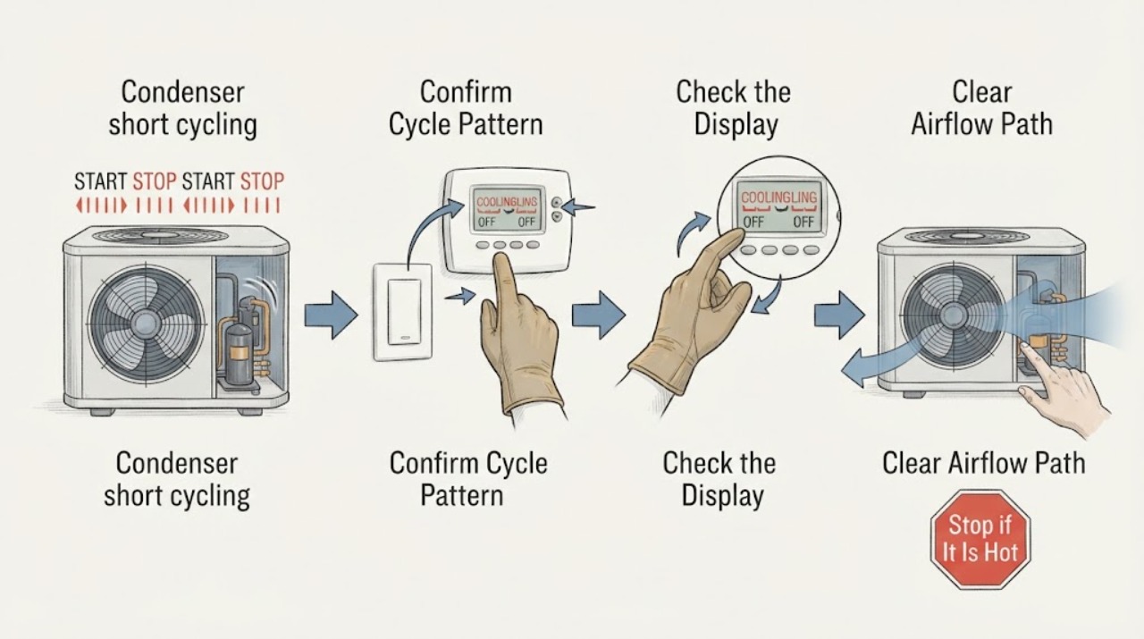 Condenser short cycling