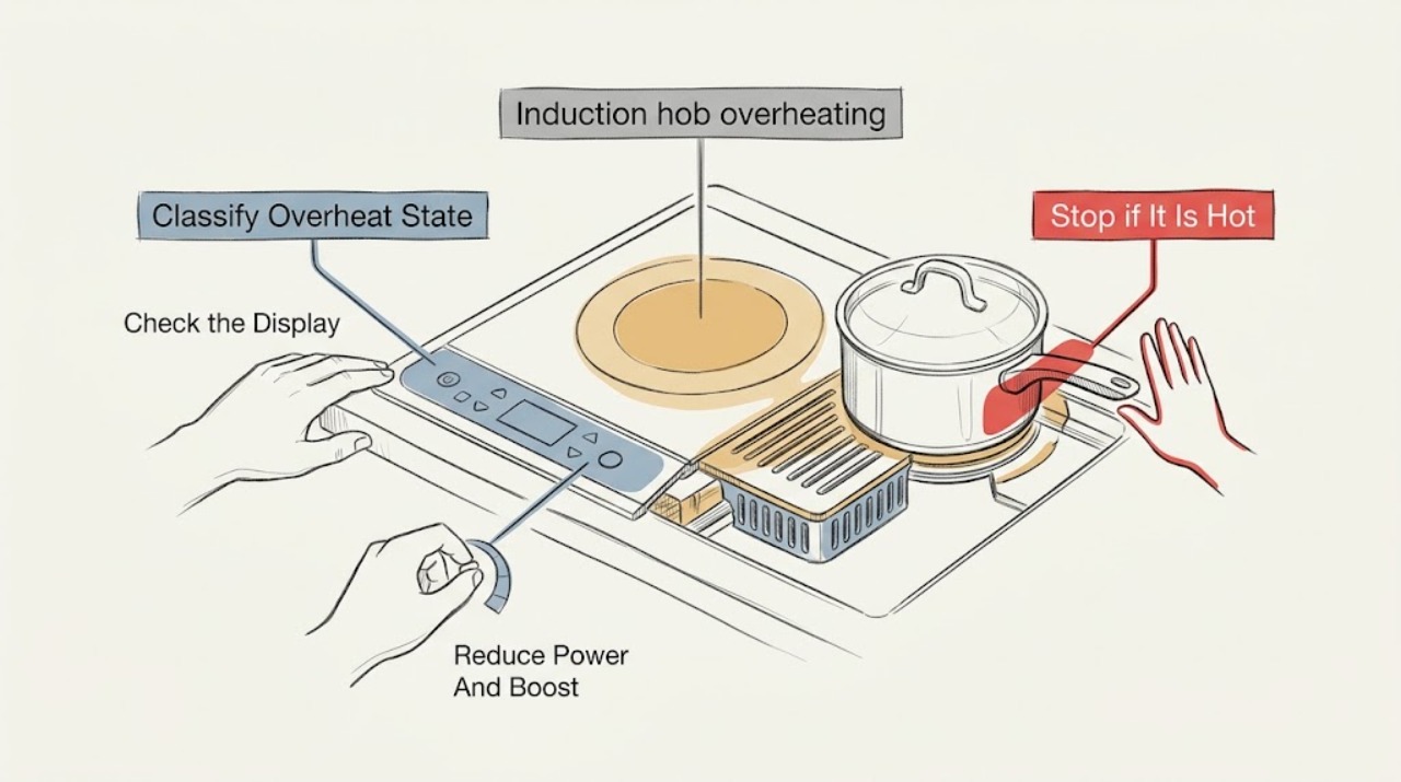 Induction hob overheating
