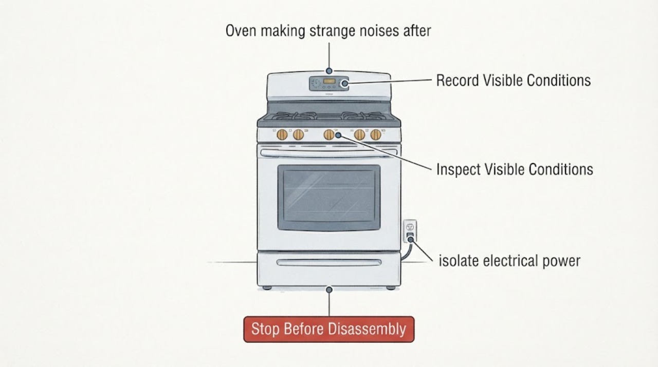 Oven making strange noises after