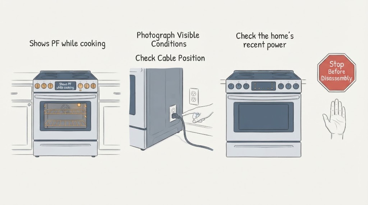 Shows PF while cooking