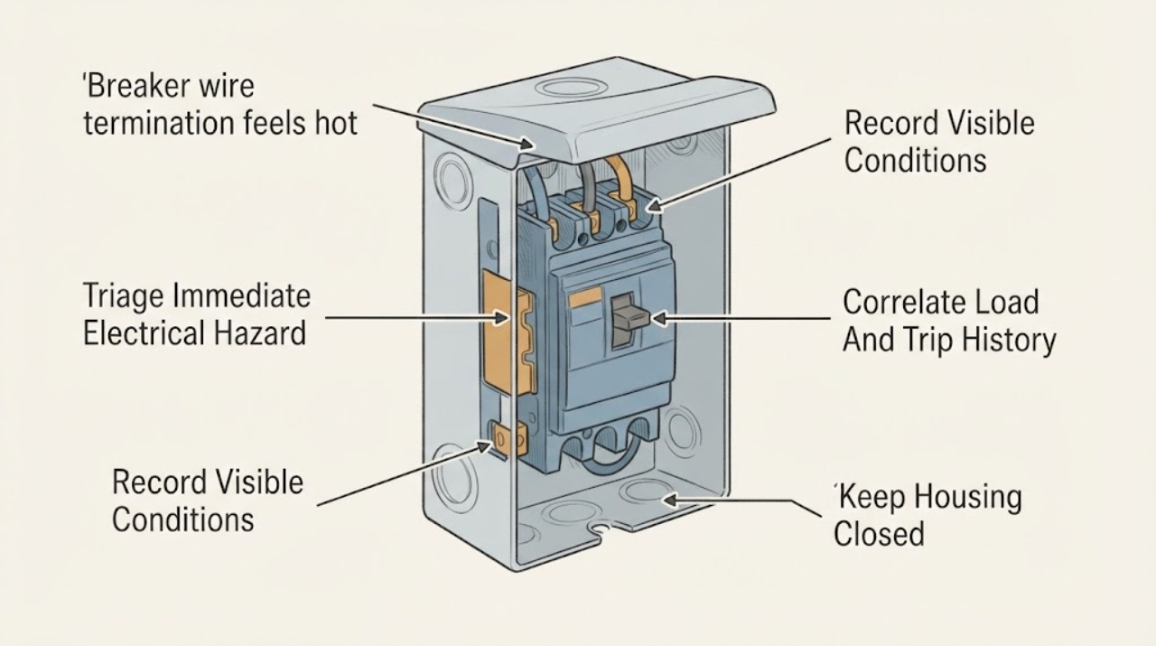 Breaker wire termination feels hot