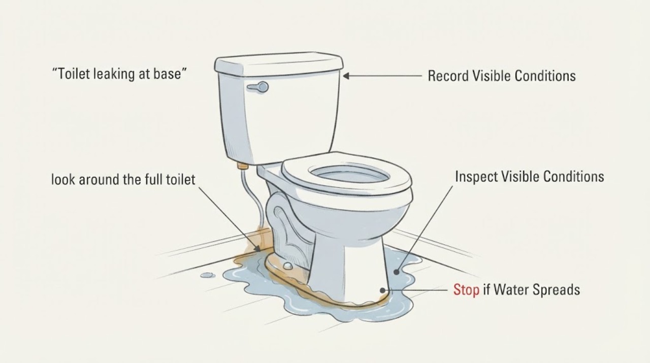Toilet leaking at base