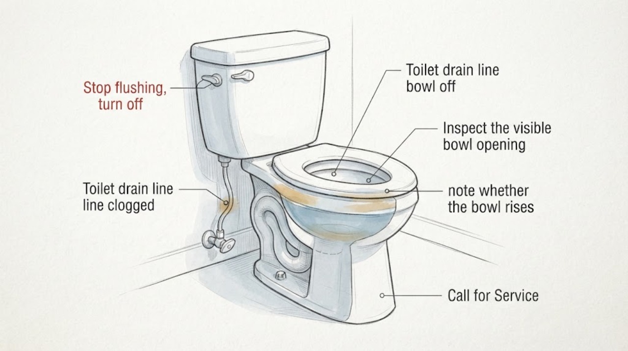 Toilet drain line clogged